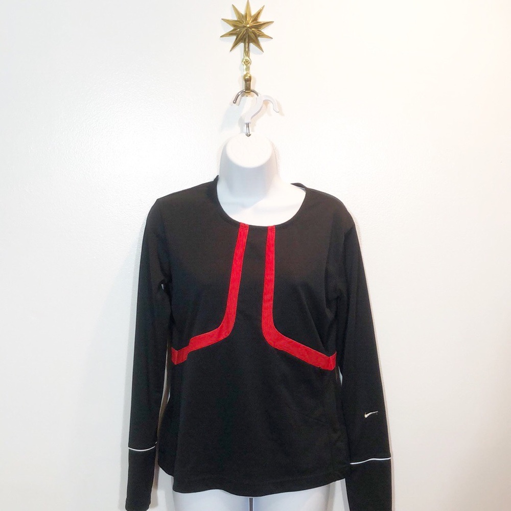 Nike black and red Sphere Dry long sleeve top